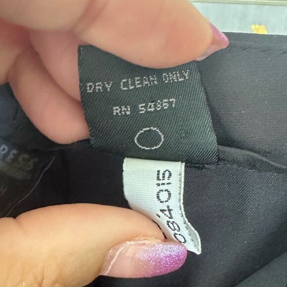 Express Women's Rhinestone Trim Tuxedo Satin Like Stretch Back Pocket Pants - Picture 7 of 7